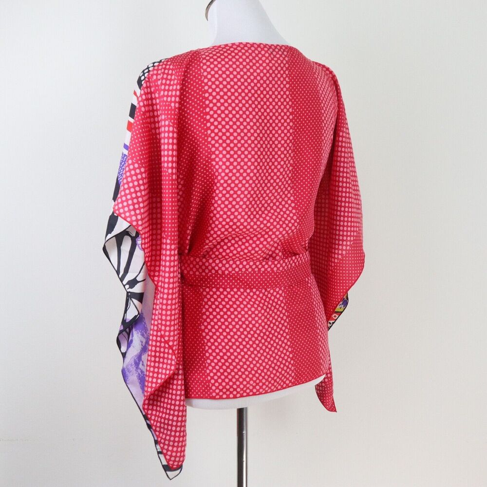 Cabi Size S Silk Butterfly Flower Tie Waist Kimono Top Novelty Print - Picture 5 of 10